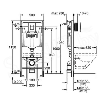 Комплект инсталляции Grohe Rapid SL 38775001 с подвесным унитазом Lavinia Boho One Compacto 3302003C