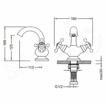 Смеситель для умывальника Gerhans K11001 / K11001G