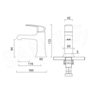 Смеситель для умывальника Gerhans K11006