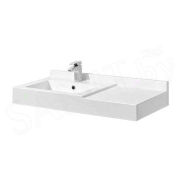 Тумба под умывальник Акватон Сакура 100 1A234901SKW80 / 120 1A219701SKW80 ольха наварра / белый глянец