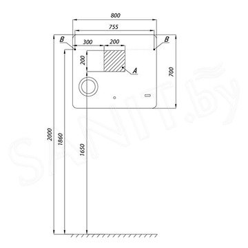 Зеркало Акватон Элио 80 1A194102EO010 / 100 1A194202EO010