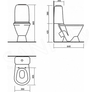 Напольный унитаз Sanita Самарский эконом