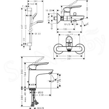 Набор смесителей Hansgrohe SetLogisE100C