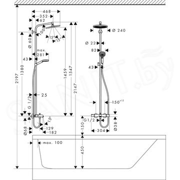 Душевая стойка Hansgrohe Crometta S 240 Showerpipe 27320000