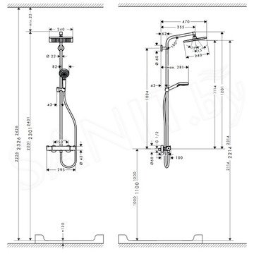 Душевая стойка Hansgrohe Crometta E 240 1jet Showerpipe 27271000