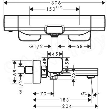 Смеситель для ванны Hansgrohe Ecostat E 15774000