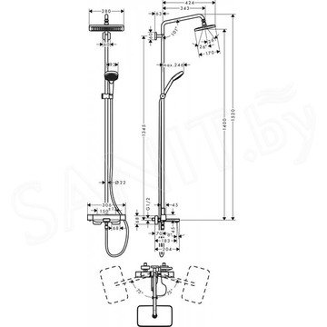 Душевая стойка Hansgrohe Croma E Showerpipe 280 1jet 27687000