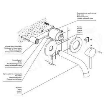 Смеситель встраиваемый Omnires Y1215H CHR (1 функция)