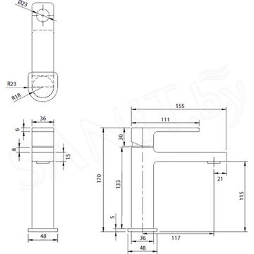 Смеситель для умывальника Omnires Baretti BA7810BL