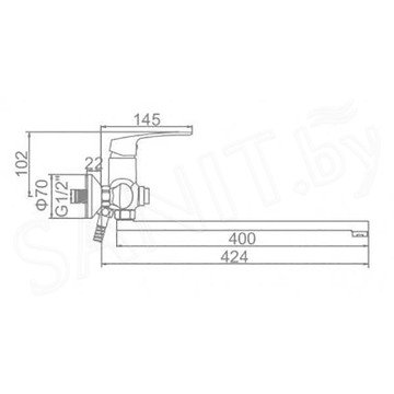 Смеситель для ванны Ledeme H72 L2372
