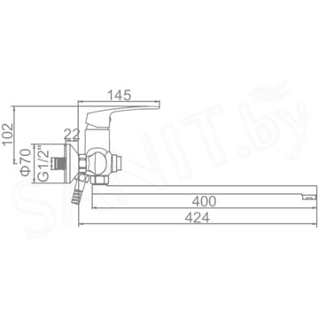 Смеситель для ванны Ledeme H72 L2272