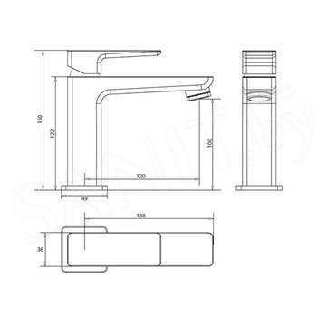 Смеситель для умывальника Omnires Parma PM7410BL