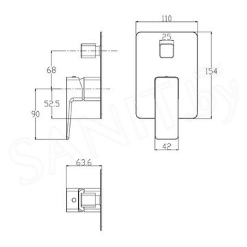 Душевая система скрытого монтажа Omnires Parma SYS PMW01 CR