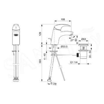 Смеситель для умывальника Oras Polara 1400F