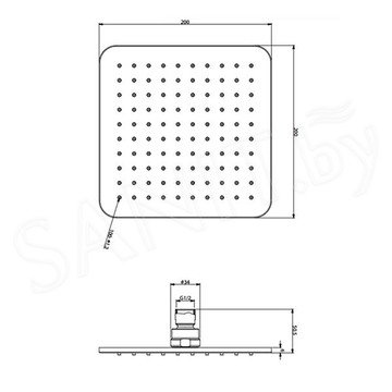 Верхний душ Omnires Slimline WG220/ОBL / WG225/OBL