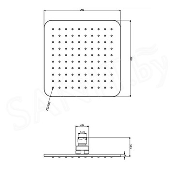 Верхний душ Omnires Slimline WG220/ОBL / WG225/OBL