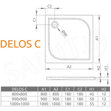 Душевой поддон Radaway Delos C