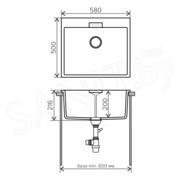 Кухонная мойка Tolero Loft TL-580