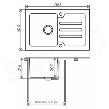 Кухонная мойка Tolero Ceramic Glass TG-780 B