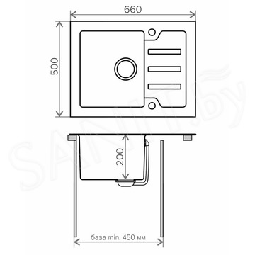 Кухонная мойка Tolero Ceramic Glass TG-660 B