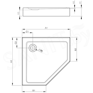 Душевой поддон Radaway Doros PT Compact