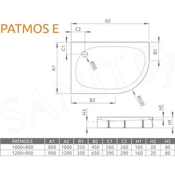 Душевой поддон Radaway Patmos E