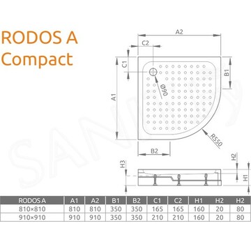 Душевой поддон Radaway Rodos A Compact