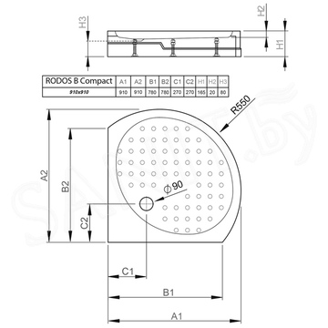 Душевой поддон Radaway Rodos B Compact