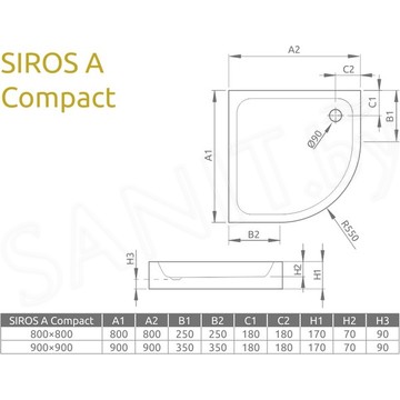 Душевой поддон Radaway Siros A Compact