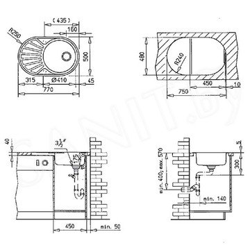 Кухонная мойка TEKA DR 77 1C 1E MAT / DR 77 1C 1E MTX (+61001302)