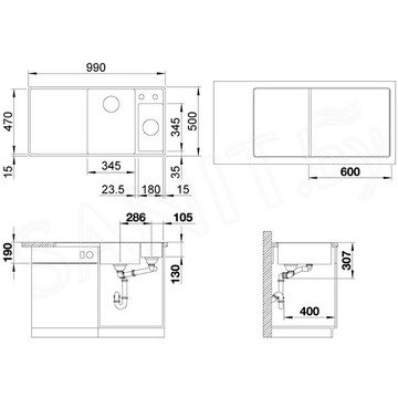 Кухонная мойка Blanco Axia III 6 S с разделочным столиком
