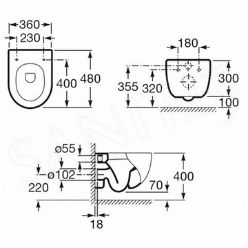 Комплект инсталляции Active с подвесным унитазом Roca Meridian Compact 893104110