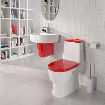 Напольный унитаз Sanita Best Color Red SL DM (с крышкой SoftClose)