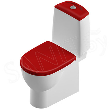 Напольный унитаз Sanita Best Color Red SL DM (с крышкой SoftClose)