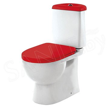 Напольный унитаз Sanita Best Color Red SL DM (с крышкой SoftClose)