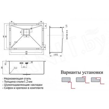 Кухонная мойка Zorg INOX PVD SZR 5844 BRONZE