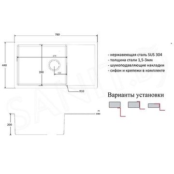 Кухонная мойка Zorg PVD 7844 GRAFIT
