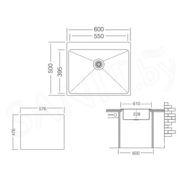 Кухонная мойка Zorg ZRE 6050