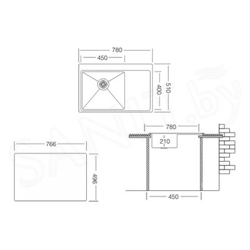 Кухонная мойка Zorg ZRE 7851