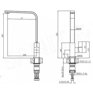 Смеситель для кухонной мойки Zorg Steel Hammer SH 7451