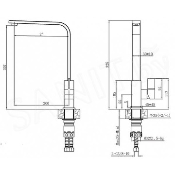 Смеситель для кухонной мойки Zorg Steel Hammer SH 7451