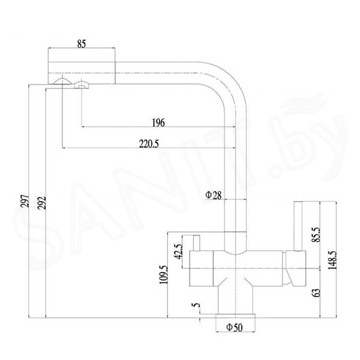 Смеситель для кухонной мойки Zorg Inox SZR 7039 под фильтр