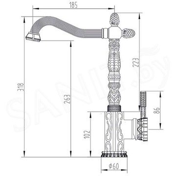 Смеситель для кухонной мойки ZorG Antic A 117K-BR