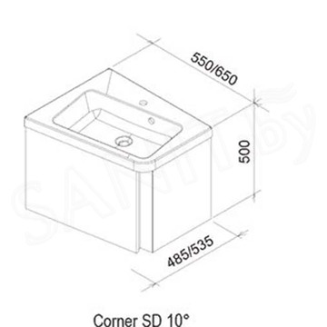 Комплект мебели Ravak SD 10° 55 / 65 белый