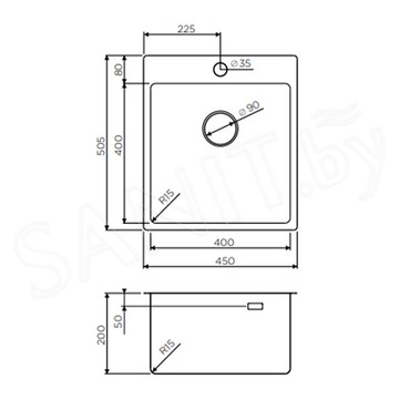 Кухонная мойка Omoikiri Amadare 45-IN / 50-IN / 55-IN