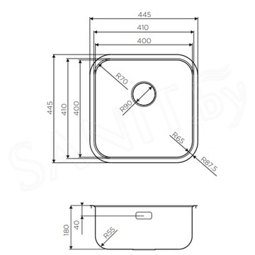 Кухонная мойка Omoikiri Omi 44-U/IF-IN Quadro