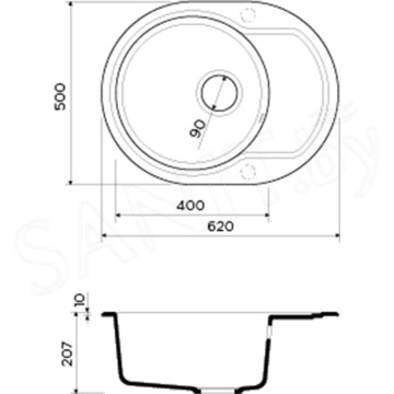 Кухонная мойка Omoikiri Manmaru 62