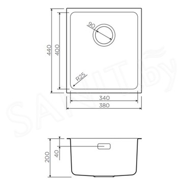 Кухонная мойка Omoikiri Tadzava 38-U-IN