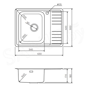 Кухонная мойка Omoikiri Sagami 63-IN