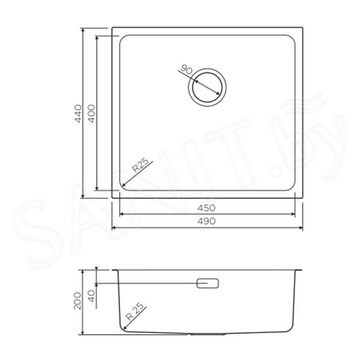 Кухонная мойка Omoikiri Tadzava 49-U-IN / 54-U-IN